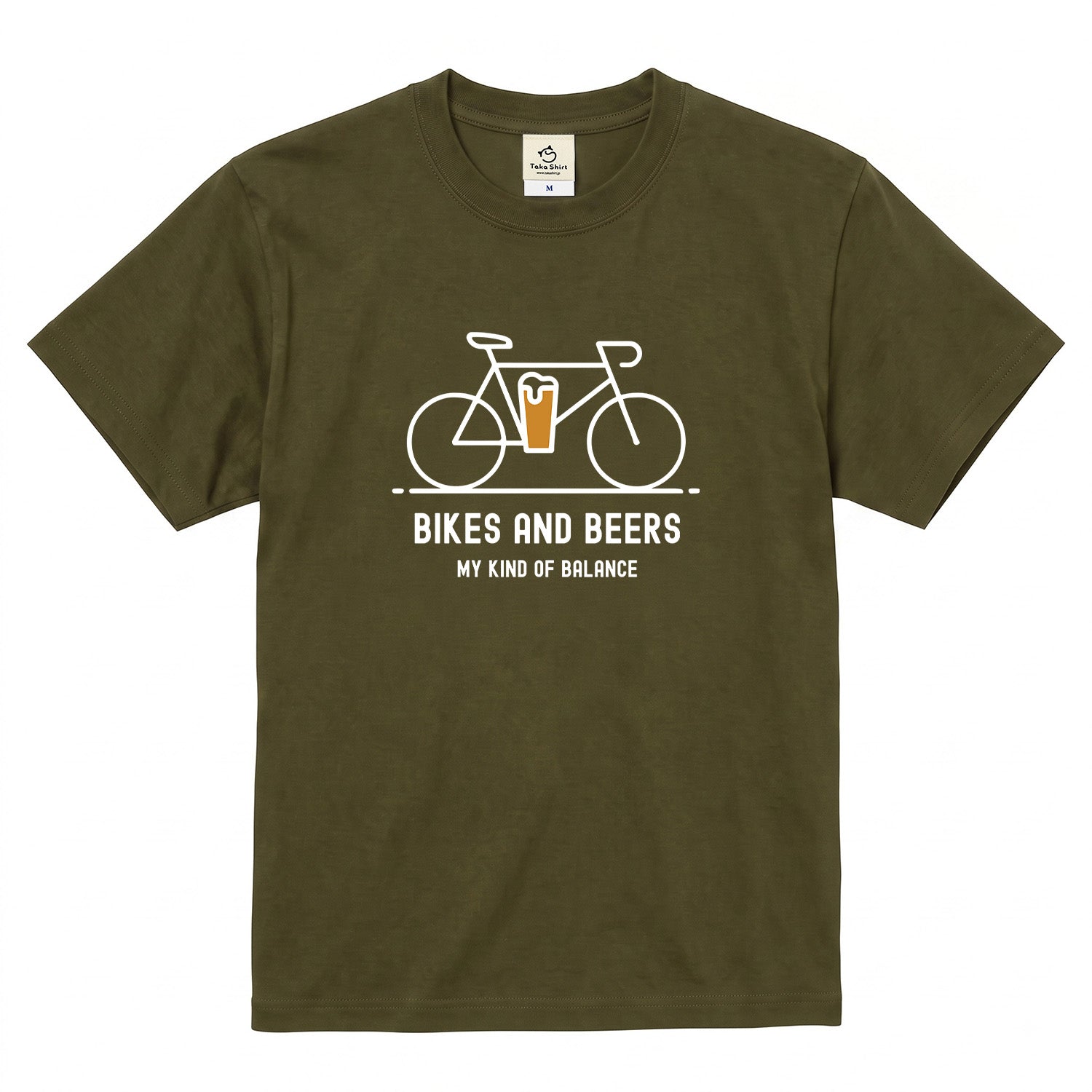 「 BIKES AND BEERS 」誕生日プレゼントにも最適!居酒屋・飲み会で話題の面白tシャツ|日本酒・ビール・焼酎・ウイスキー好きにおすすめ